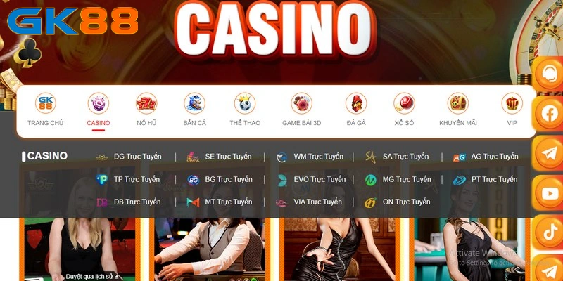 Sảnh casino GK88 đóng góp lớn vào sự thành công của nhà cái