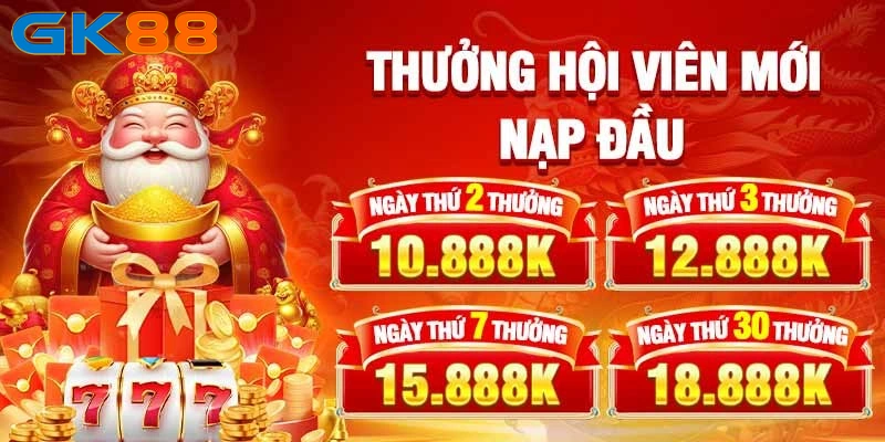 Thưởng nạp lần đầu 10.888K hấp dẫn không thể bỏ lỡ